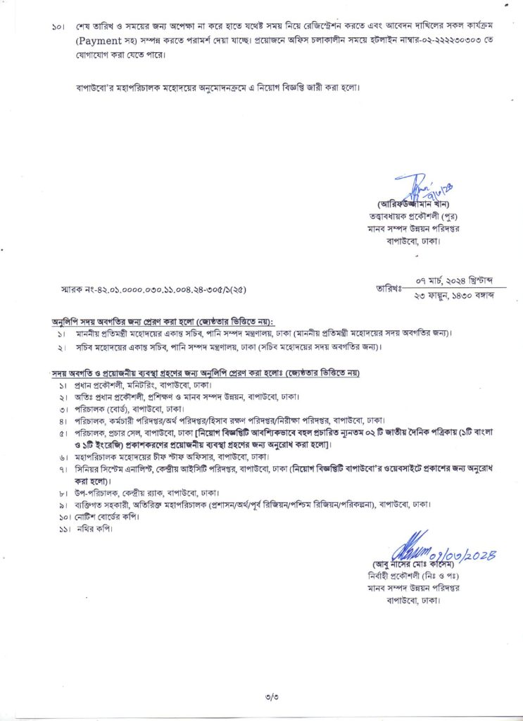 পানি উন্নয়ন বোর্ড চাকরির খবর ২০২৪ - Government job circular 2024 - Sorkari job circular 2024 - Job Circular 2024 - BWDB Job Circular 2024